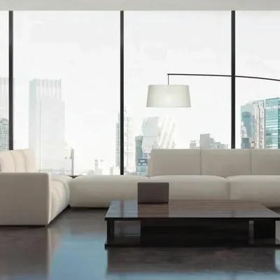 Floor lamps - ARCO floor lamp with white or anthracite cotonet lampshade - LUXCAMBRA