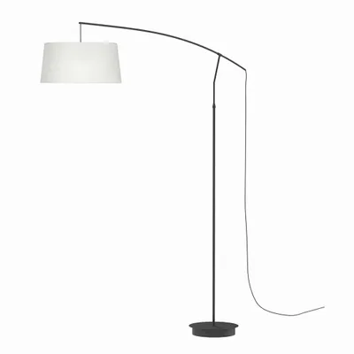 Lampadaires - ARCO lampadaire avec abat-jour en cotonet blanc ou anthracite - LUXCAMBRA