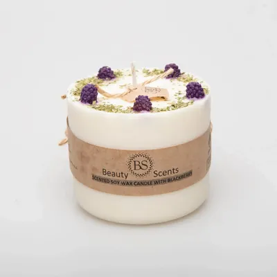 Candles - Large Candles with Blackberry, box of 6, Raspberry - BEAUTY SCENTS CANDLES