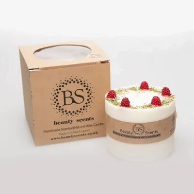 Candles - Large Candles with Raspberry, box of 6, Muscat Grape - BEAUTY SCENTS CANDLES