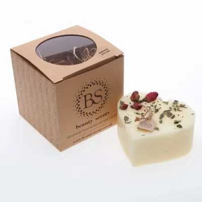Bougies - Grandes bougies parfumées en forme de cœur avec boutons de rose, boîte de 6, vanille - BEAUTY SCENTS CANDLES
