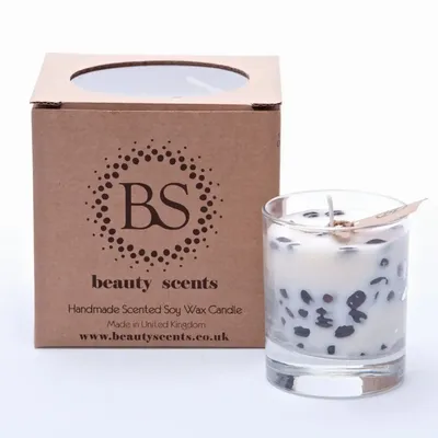 Candles - Small Scented Soy Wax Candle With Coffee Beans In Glass Container box of 6, Chocolate & Mint - BEAUTY SCENTS CANDLES