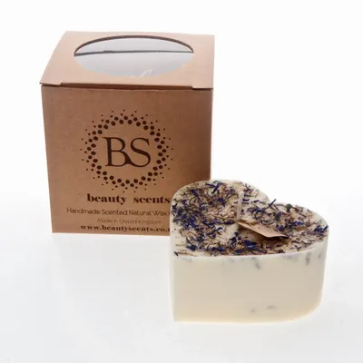 Candles - Small Heart Scented Soy Wax Candle with Wild Flowers box of 6, Lavender - BEAUTY SCENTS CANDLES
