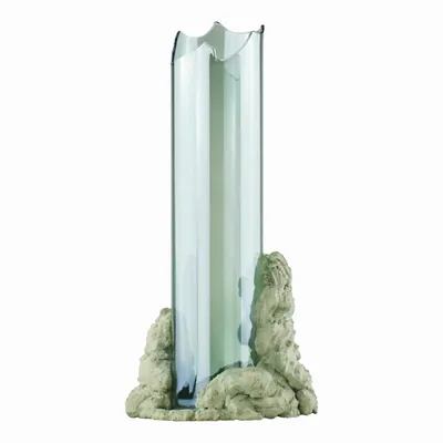 Vases - CATHARSIS, Sculptural Statement Vase for flowers in glass and stone - COKI