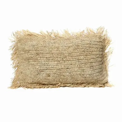 Decorative objects - The Raffia Cushion Cover Rectangular - Natural - 30x50 - BAZAR BIZAR LIVING