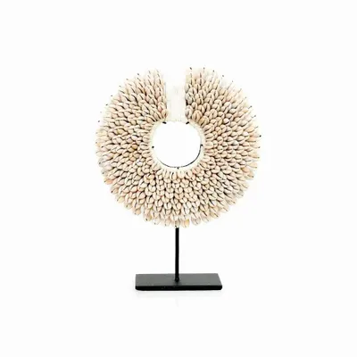 Objets de décoration - Le disque Papua Shell sur support - blanc - taille S - BAZAR BIZAR LIVING