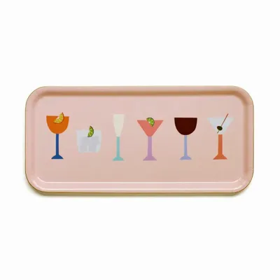 Platter and bowls - Peach COCKTAILS Serving Tray - 32x15 cm - BLU KAT