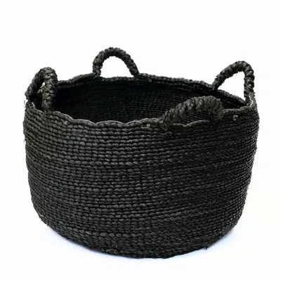 Laundry baskets - Les Quatre Mains Baskets - Black - L - BAZAR BIZAR LIVING