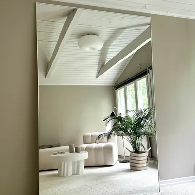 Mirrors - Extra Large Full Length Mirror With White Frame (110x210cm) - SCANDINAVIAN GLASSFACTORY