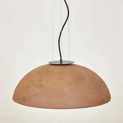 Hanging lights - ABSIS hanging lamp with lampshade in terracotta XL - LUXCAMBRA