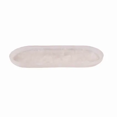 Plats et saladiers - L'assiette ovale en résine, rose et blanc - BAZAR BIZAR LIVING
