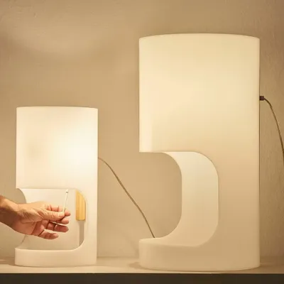 Table lamps - CILINDRE table lamp with ash wood structure - LUXCAMBRA