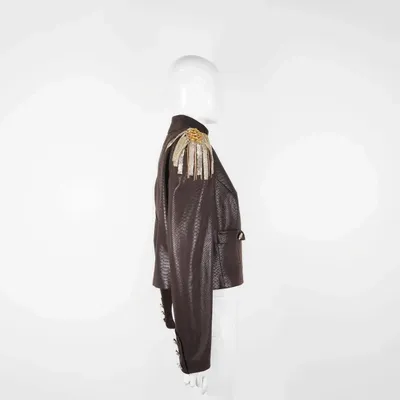 Apparel - Blazers LEPUS PREMIUM Burgundy snake print - Burgundy snake print - height: 51.10; width: 43.00; lengh: 66.00 - MONYER