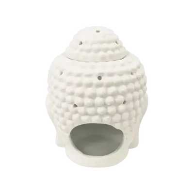 Scents - White Buddha Head Ceramic Oil Burner 14cm - ARABESK