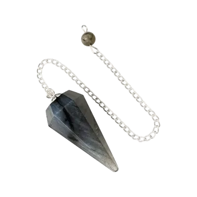 Jewelry - Conical pendulum in Labradorite 6 faces - ARABESK