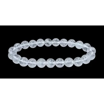 Bracelets - Rock crystal 8mm pearls bracelet - ARABESK