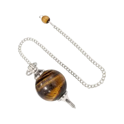 Bijoux - Pendule sphère Oeil de Tigre 4cm - ARABESK