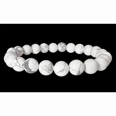 Bracelets - Howlite 8mm A pearls bracelet - ARABESK