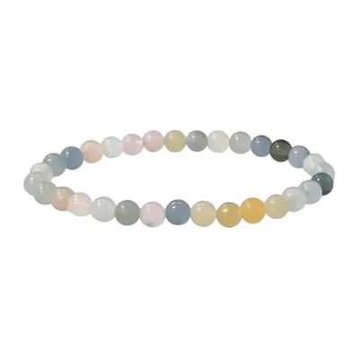 Bracelets - Beryls Aquamarine & Morganite AA 6mm pearls bracelet - ARABESK