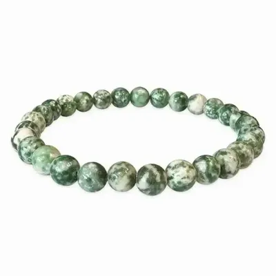 Bracelets - Green jade 6mm pearls bracelet - ARABESK