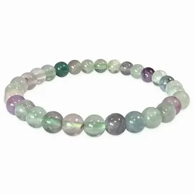 Bracelets - Multicolored Fluorite bracelet beads 6-7mm - ARABESK