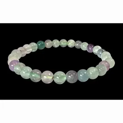 Bracelets - Bracelet Fluorite multicolore perles 6-7mm - ARABESK
