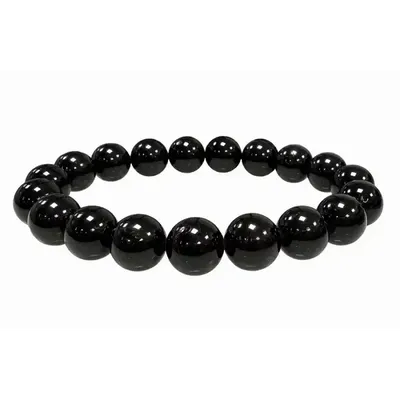 Bracelets - Bracelet tourmaline noire A perles 10mm - ARABESK