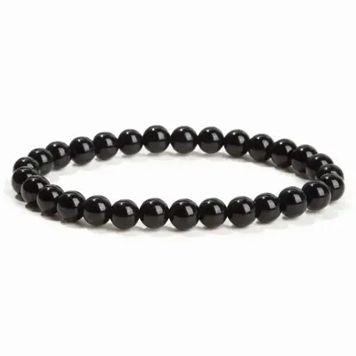 Bracelets - Black Obsidian A pearls bracelet 6mm - ARABESK