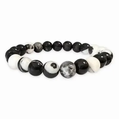 Bracelets - Zebra Jasper 8mm pearls bracelet - ARABESK