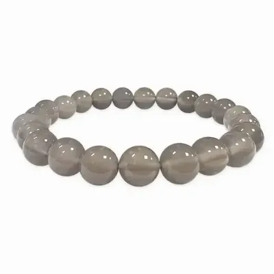 Bracelets - 8mm pearls Grey Agate A bracelet - ARABESK