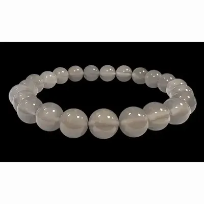 Bracelets - Bracelet Agate Grise A perles 8mm - ARABESK