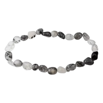 Bracelets - A Tourmaline Rock Crystal Bracelet tumbled stones - ARABESK