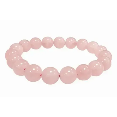 Bracelets - Rose quartz 10mm pearls brace - ARABESK