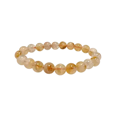 Bracelets - Bracelet Citrine chauffée perles 8mm - ARABESK