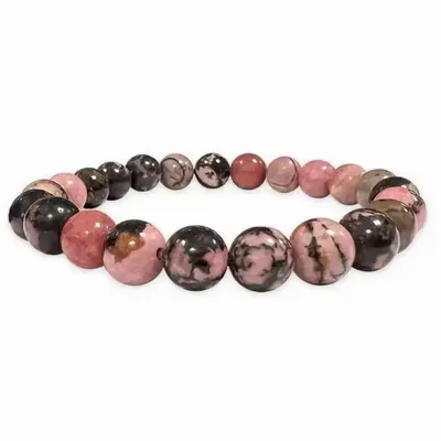 Bracelets - Rhodonite 8mm pearls bracelet - ARABESK