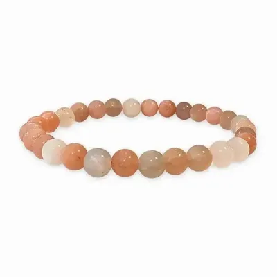 Bracelets - Multicolored Moonstone Bracelet AA beads 6mm - ARABESK