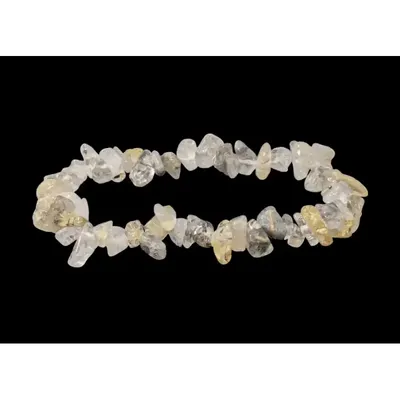 Bracelets - Bracelet Quartz Cristal de Roche Rutile chips - ARABESK