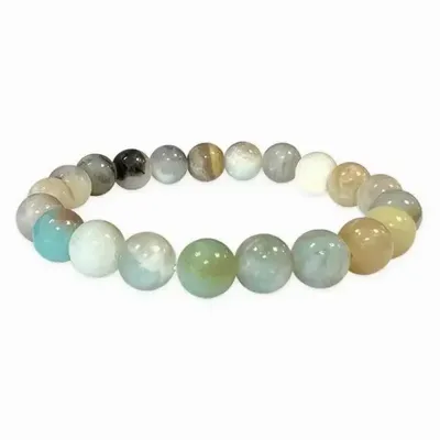Bracelets - 8mm pearls multicolor Amazonite bracelet - ARABESK