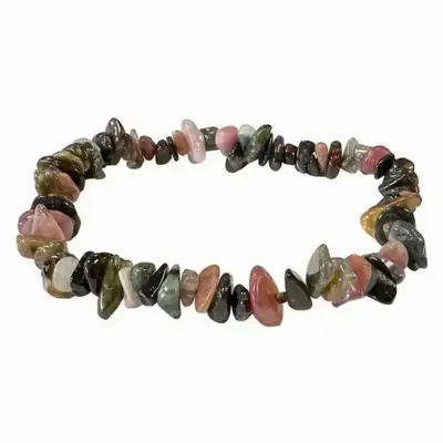 Bracelets - Bracelet Tourmaline multicolor A chips 18cm - ARABESK