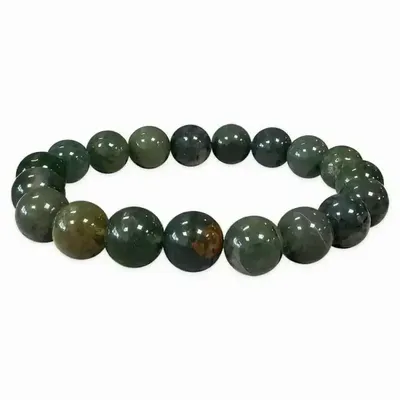 Bracelets - Moss Agate bracelace 10mm pearls - ARABESK