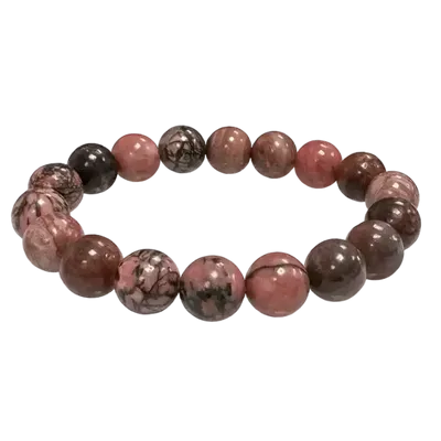 Bracelets - Rhodonite 10mm pearls bracelet - ARABESK