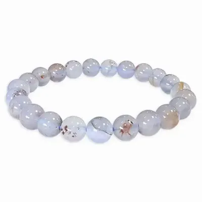 Bracelets - Bracelet Calcédoine bleue A perles 7.5-8.5mm - ARABESK