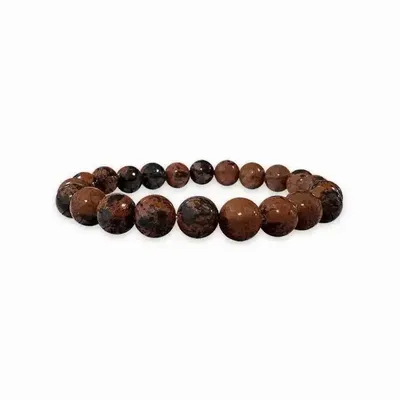 Bracelets - Mahogany Obsidian  pearls bracelet 8mm - ARABESK