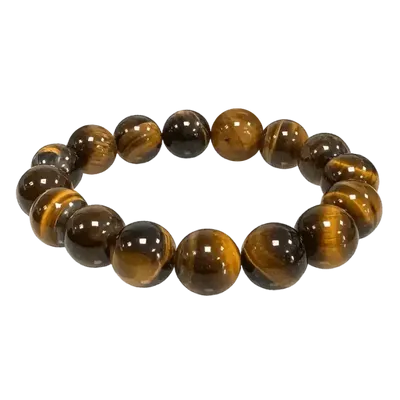 Bracelets - Tiger eye 12mm A pearls bracelet - ARABESK