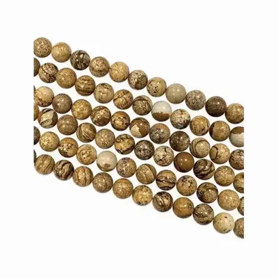 Bijoux - Jaspe Paysage perles 6mm sur fil 40cm - ARABESK