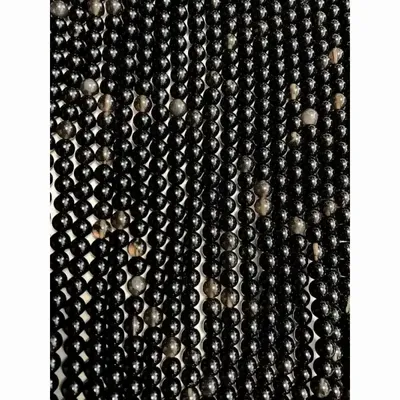 Jewelry - Black Obsidian A 6mm pearls on string - ARABESK