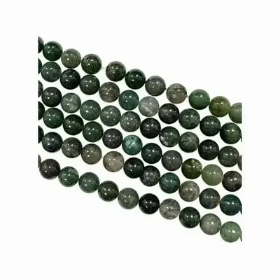 Bijoux - Agate Mousse perles 10mm sur fil 40cm - ARABESK