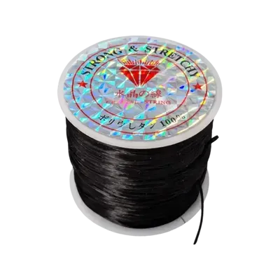 Bijoux - Fil élastique plat Noir 50m - ARABESK