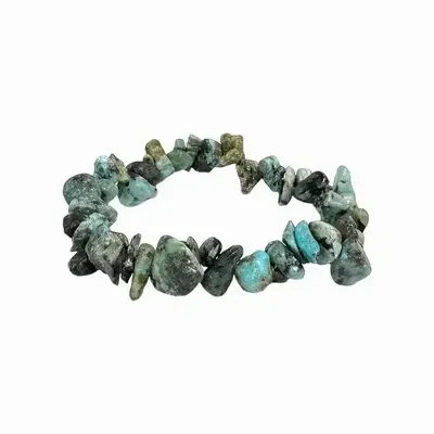 Bracelets - Natural African turquoise chips bracelet 18cm - ARABESK