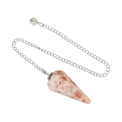 Bijoux - Pendule Pierre de Soleil Goldstone conique 6 faces - ARABESK